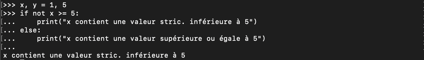 Utilisation de l&rsquo;opérateur logique not avec les conditions Python