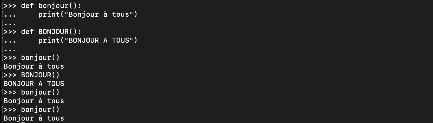 Appel et exécution d’une fonction Python