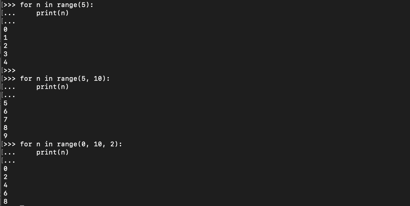 Utilisation de la boucle for avec une fonction range() en Python