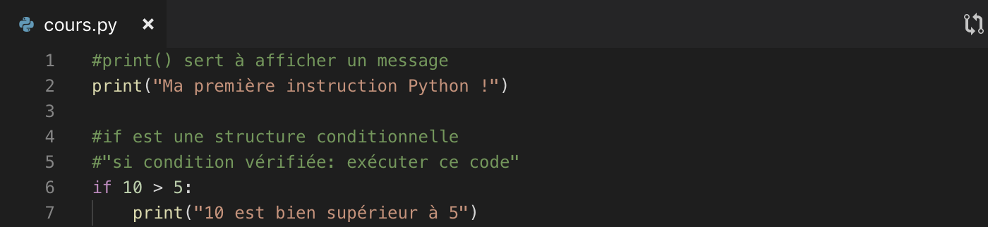 On place notre code Python dans un fichier séparé