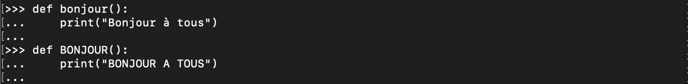 Création d’une fonction Python avec def