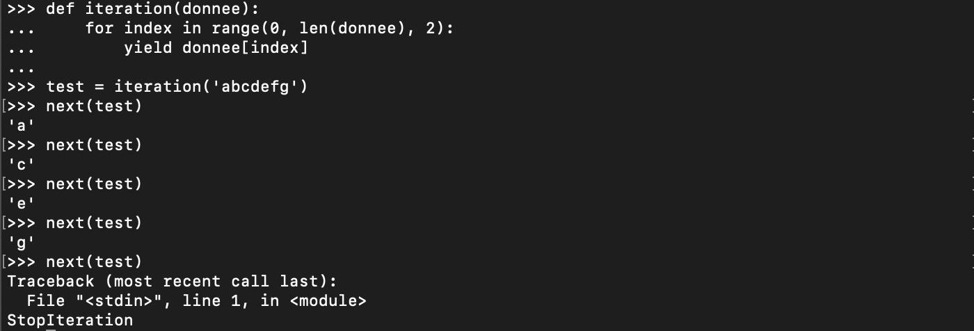 Création d&rsquo;un générateur Python