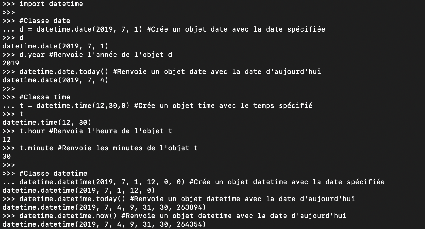 Présentation du module Python Datetime