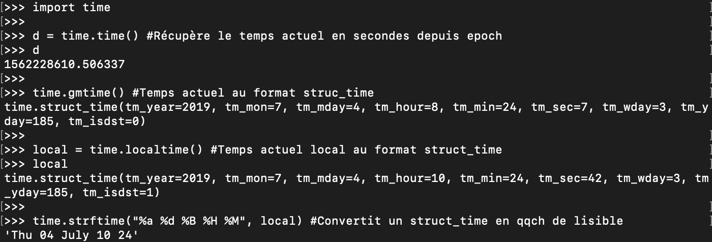 Présentation du module Python Time