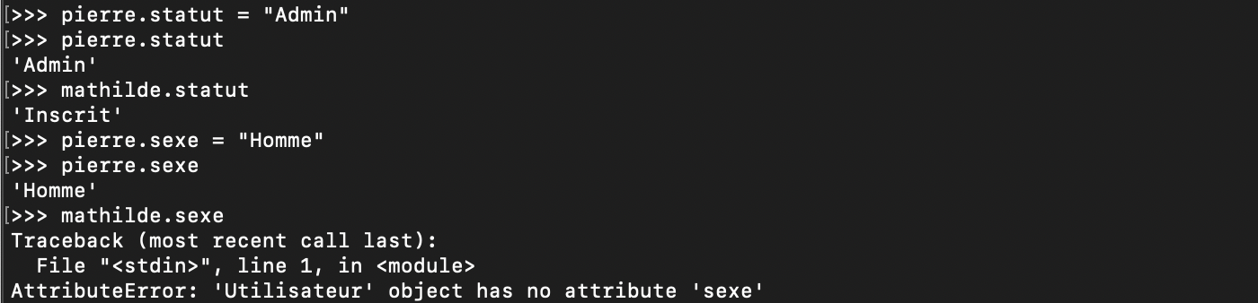 Ajout ou modification d’attribut de donnée Python