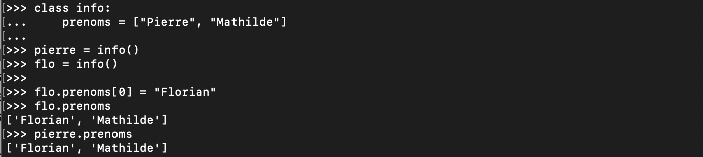 Modification d’une variable de classe en Python orienté objet