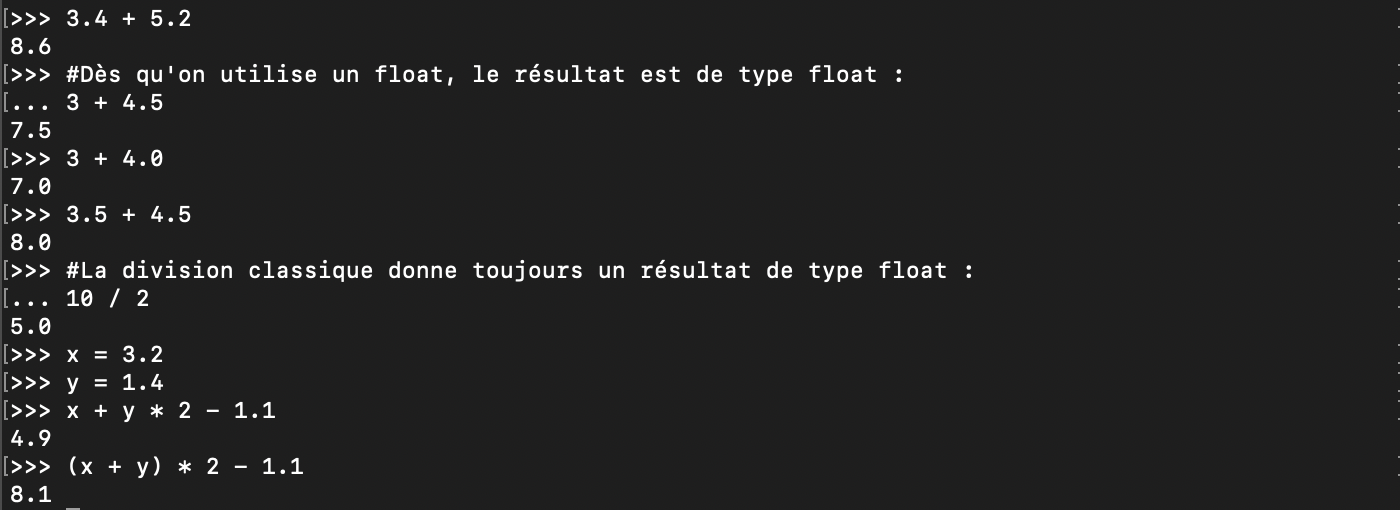 Le type de données float en Python
