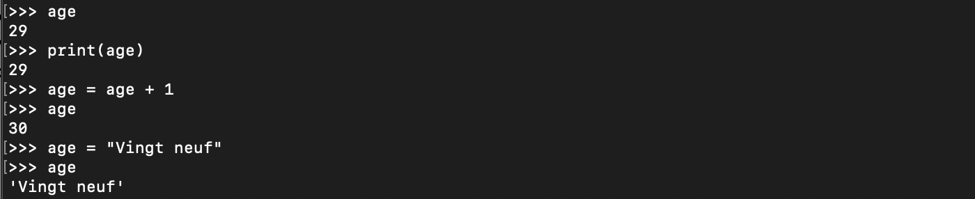 Affectation d’une nouvelle valeur à une variable en Python